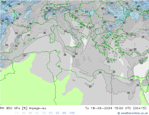 RV 850 hPa Arpege-eu di 18.06.2024 15 UTC