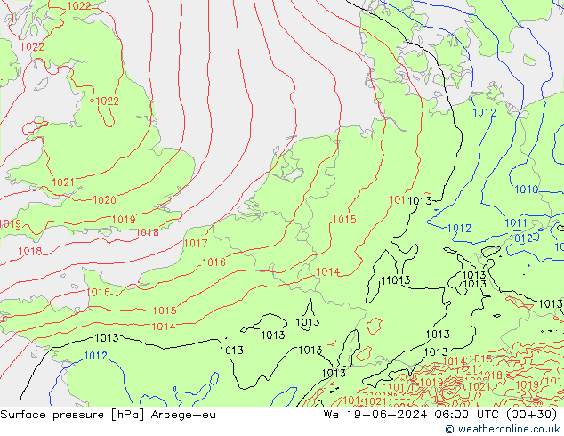 ciśnienie Arpege-eu śro. 19.06.2024 06 UTC
