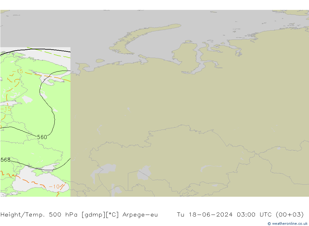 Height/Temp. 500 hPa Arpege-eu Ter 18.06.2024 03 UTC