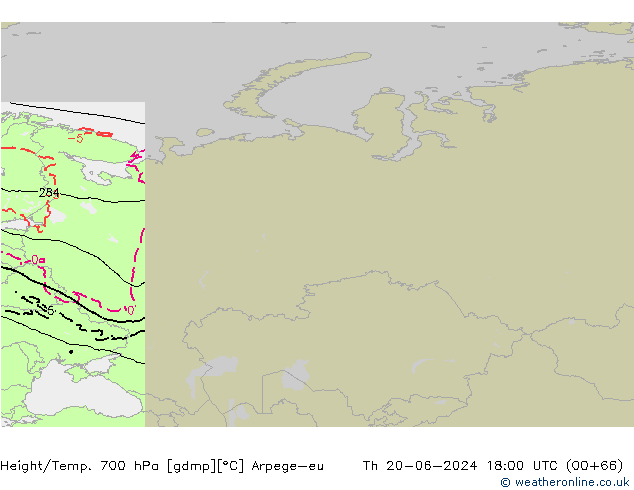 Height/Temp. 700 hPa Arpege-eu Do 20.06.2024 18 UTC