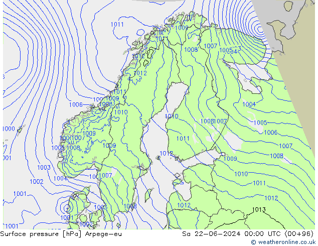 Bodendruck Arpege-eu Sa 22.06.2024 00 UTC