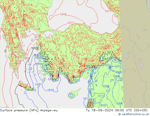 Yer basıncı Arpege-eu Sa 18.06.2024 06 UTC