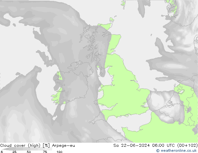 Bewolking (Hoog) Arpege-eu za 22.06.2024 06 UTC