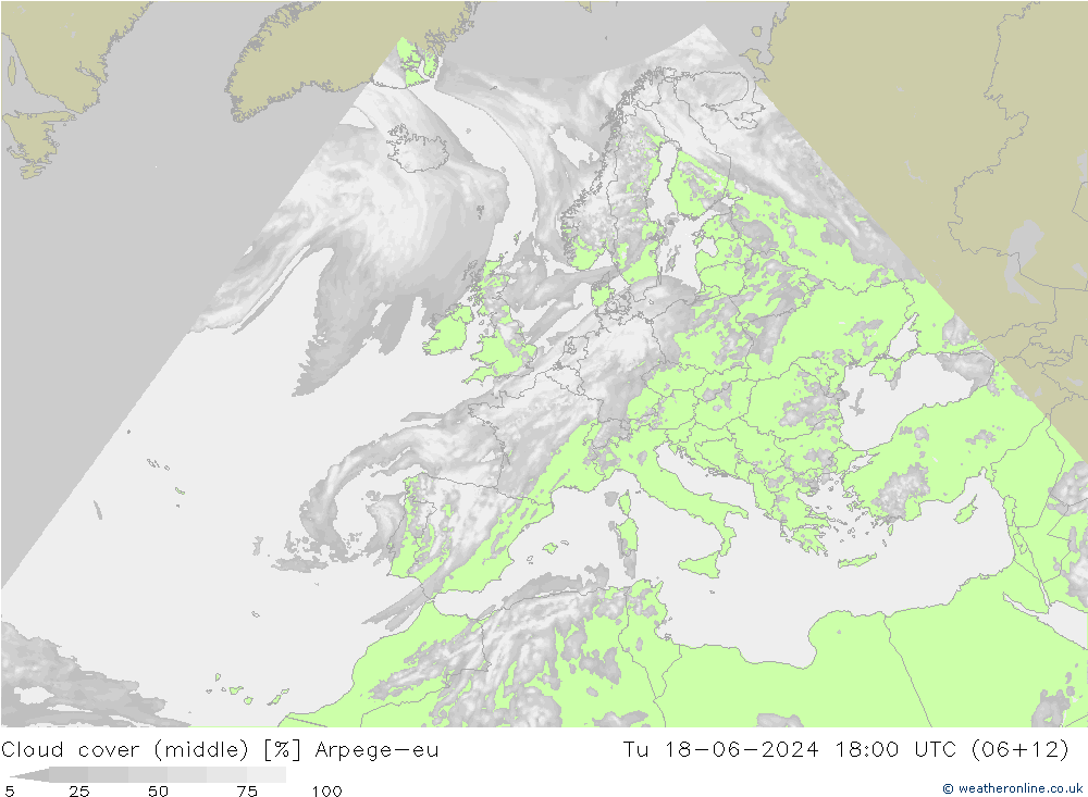 Bewolking (Middelb.) Arpege-eu di 18.06.2024 18 UTC
