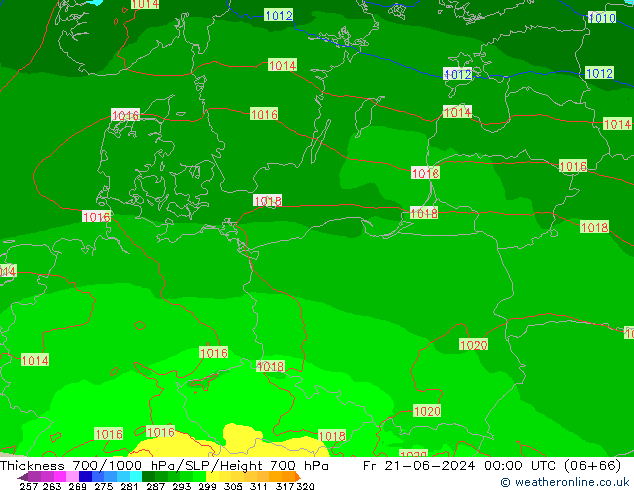 Thck 700-1000 hPa Arpege-eu Fr 21.06.2024 00 UTC