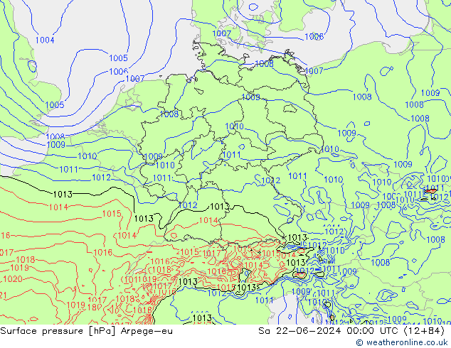 pression de l'air Arpege-eu sam 22.06.2024 00 UTC