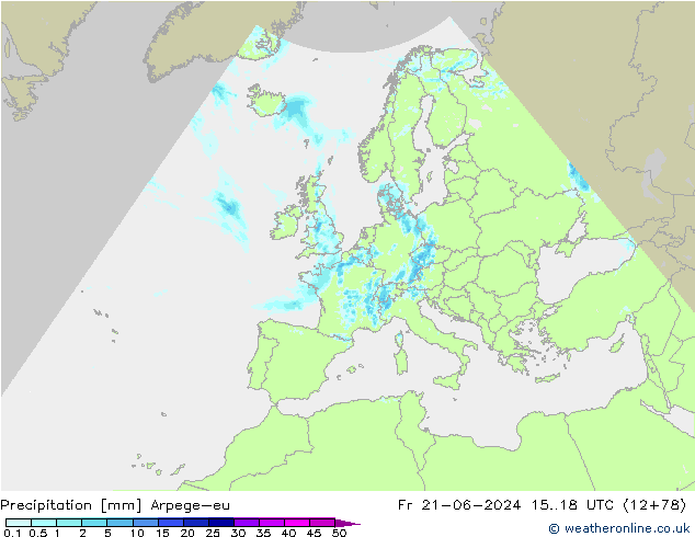 Yağış Arpege-eu Cu 21.06.2024 18 UTC