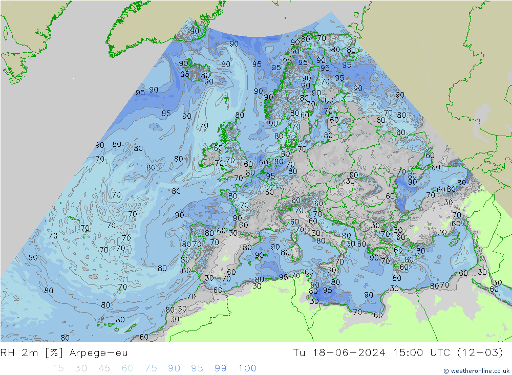 RH 2m Arpege-eu Ter 18.06.2024 15 UTC