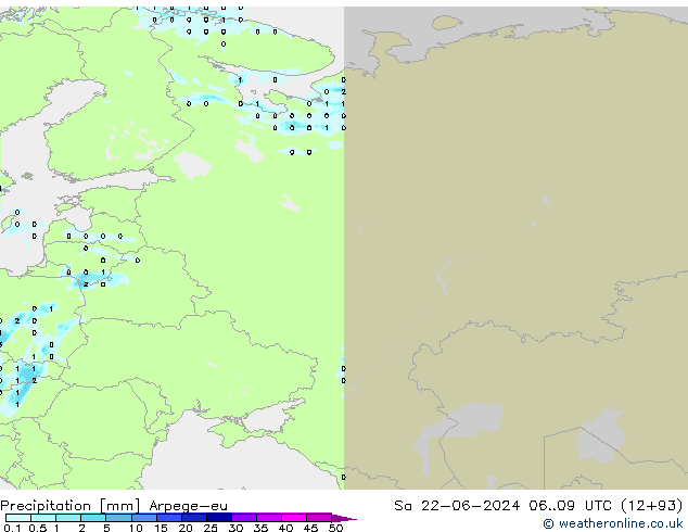 Precipitation Arpege-eu Sa 22.06.2024 09 UTC