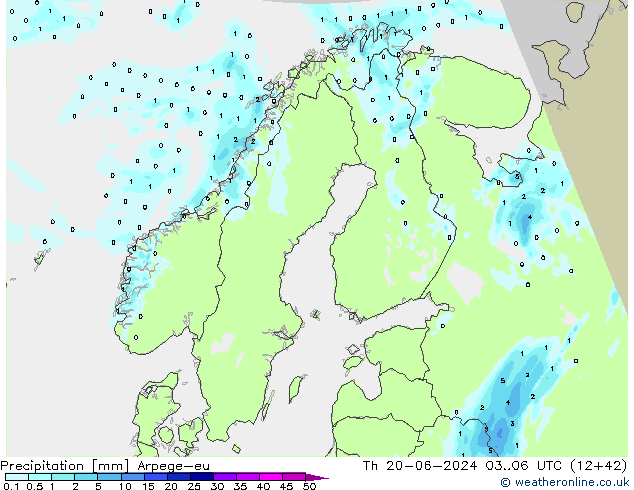 Precipitation Arpege-eu Th 20.06.2024 06 UTC