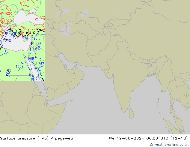 pressão do solo Arpege-eu Qua 19.06.2024 06 UTC