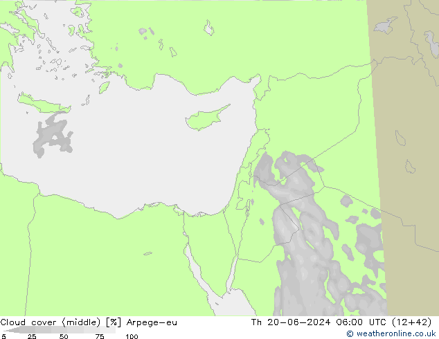 Nubi medie Arpege-eu gio 20.06.2024 06 UTC