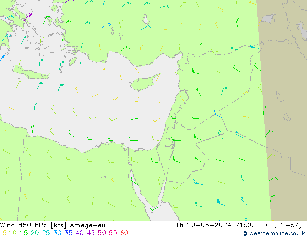 Wind 850 hPa Arpege-eu do 20.06.2024 21 UTC