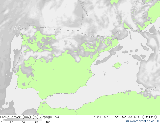 zachmurzenie (niskie) Arpege-eu pt. 21.06.2024 03 UTC