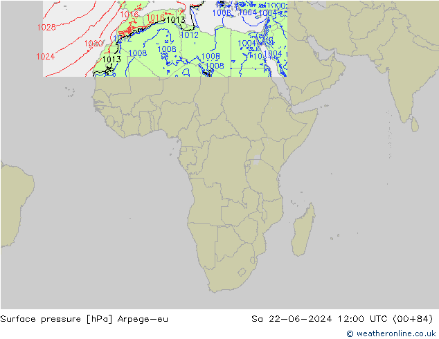 Yer basıncı Arpege-eu Cts 22.06.2024 12 UTC