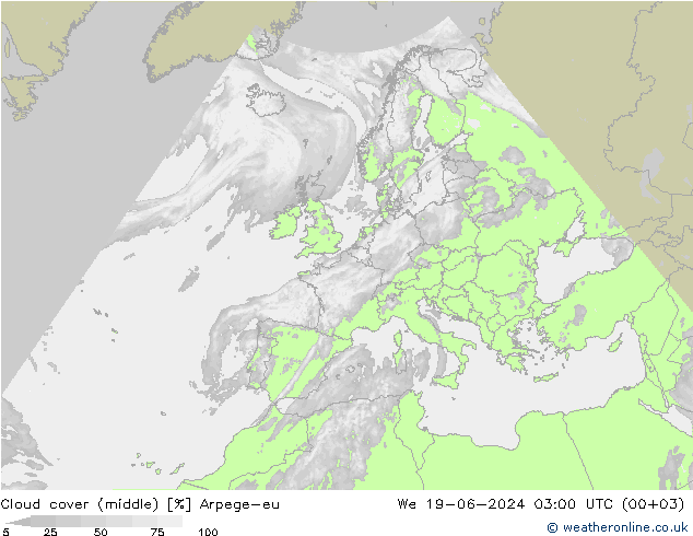 Bewolking (Middelb.) Arpege-eu wo 19.06.2024 03 UTC