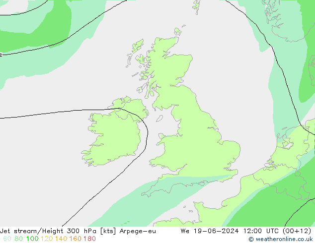 Corriente en chorro Arpege-eu mié 19.06.2024 12 UTC
