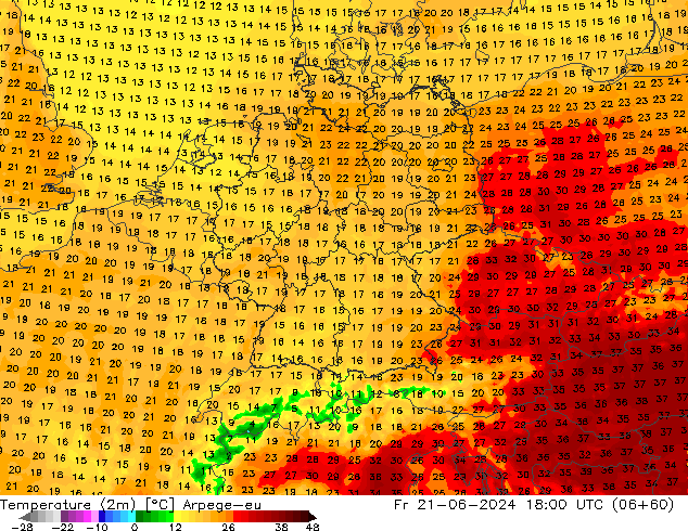 Temperature (2m) Arpege-eu Fr 21.06.2024 18 UTC