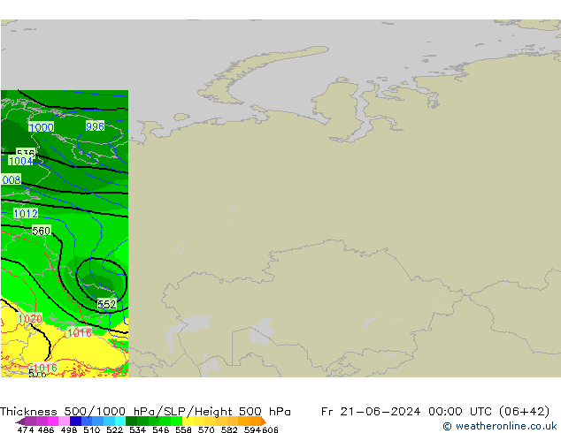 Thck 500-1000hPa Arpege-eu ven 21.06.2024 00 UTC