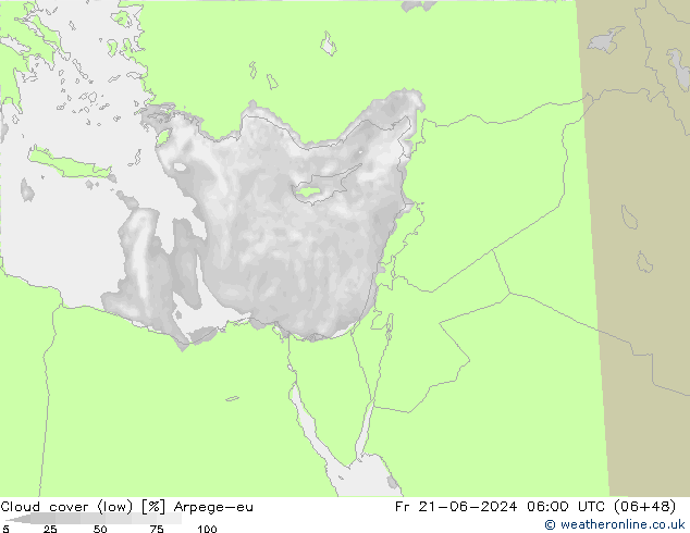 Nuages (bas) Arpege-eu ven 21.06.2024 06 UTC