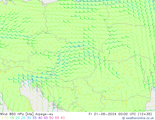 Wind 850 hPa Arpege-eu vr 21.06.2024 00 UTC