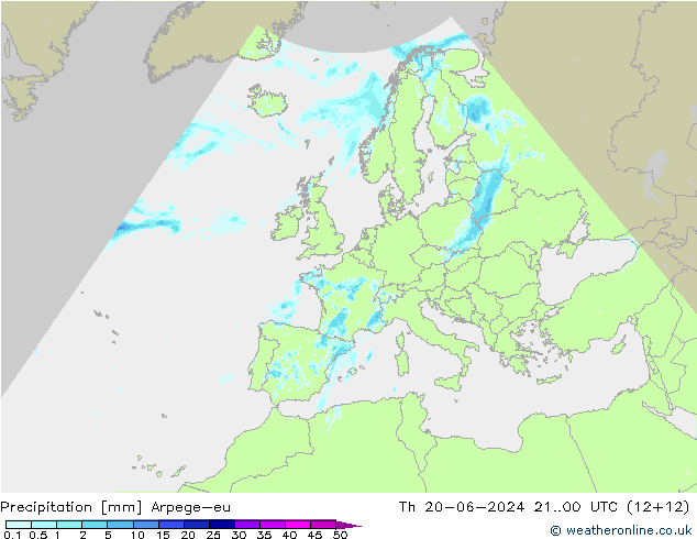 Precipitación Arpege-eu jue 20.06.2024 00 UTC