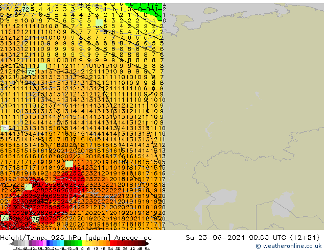 Height/Temp. 925 hPa Arpege-eu  23.06.2024 00 UTC