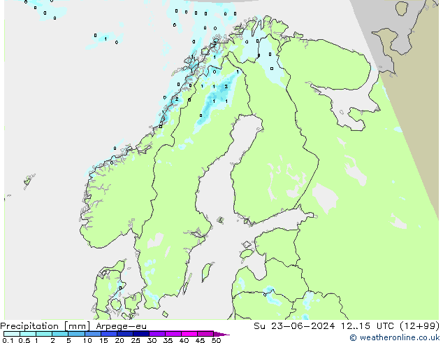 Precipitation Arpege-eu Su 23.06.2024 15 UTC