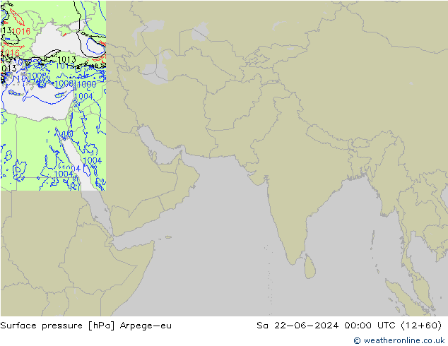 Atmosférický tlak Arpege-eu So 22.06.2024 00 UTC