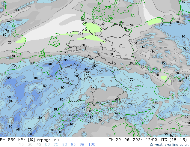 850 hPa Nispi Nem Arpege-eu Per 20.06.2024 12 UTC