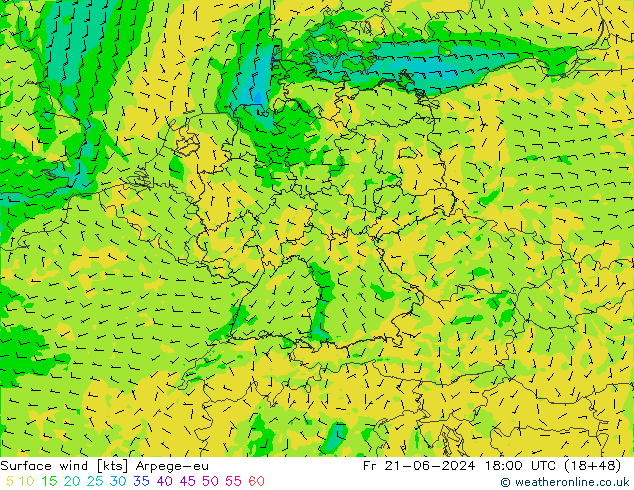 Bodenwind Arpege-eu Fr 21.06.2024 18 UTC
