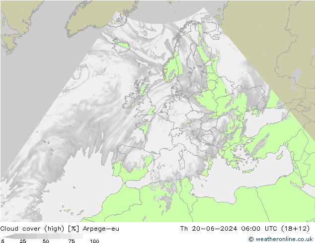 Wolken (hohe) Arpege-eu Do 20.06.2024 06 UTC