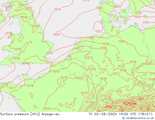 Luchtdruk (Grond) Arpege-eu do 20.06.2024 15 UTC
