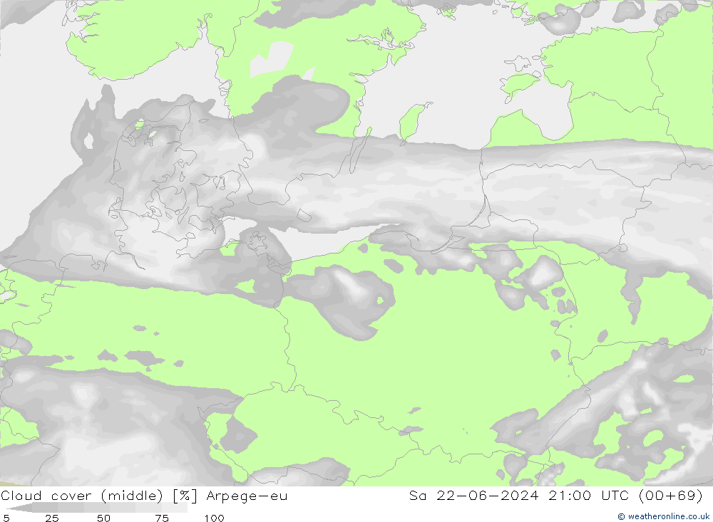 Nubi medie Arpege-eu sab 22.06.2024 21 UTC