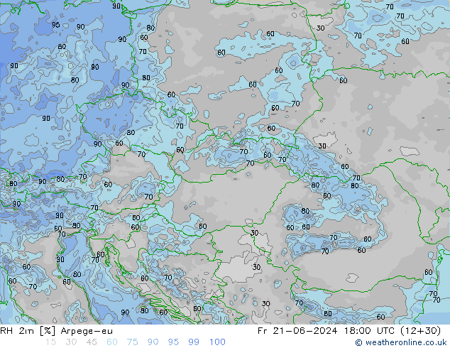 RH 2m Arpege-eu Fr 21.06.2024 18 UTC