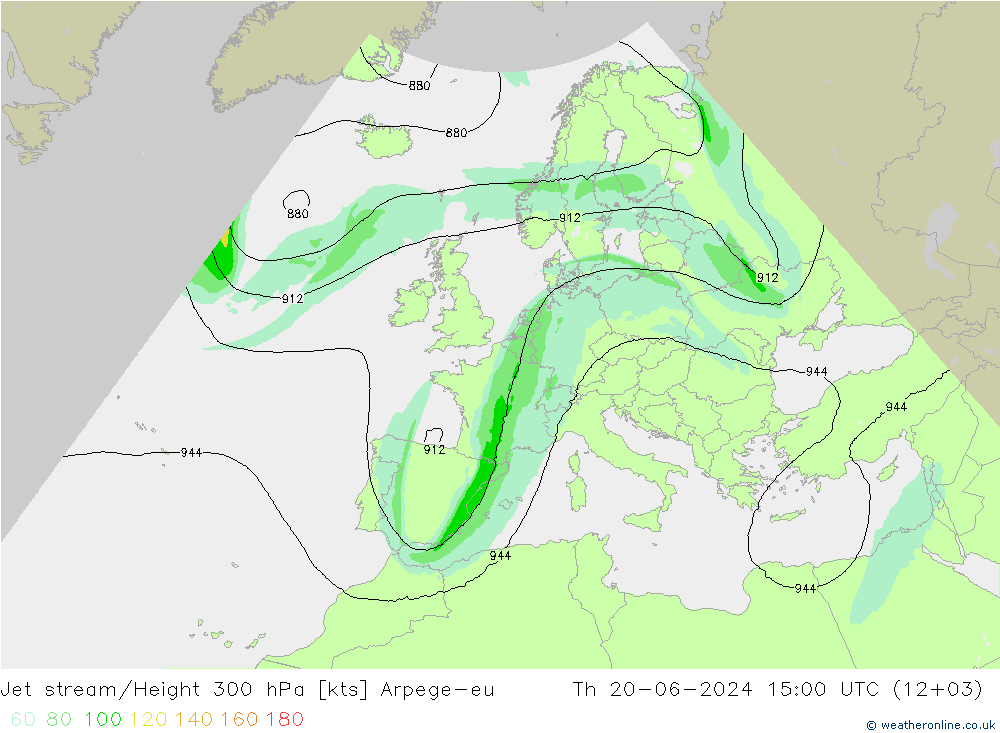 高速氣流 Arpege-eu 星期四 20.06.2024 15 UTC