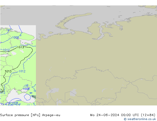 Surface pressure Arpege-eu Mo 24.06.2024 00 UTC