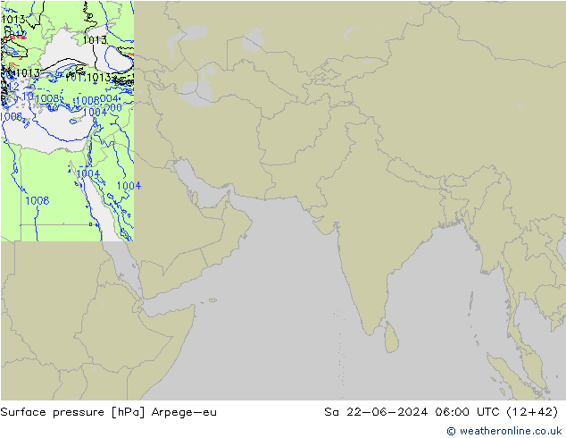 приземное давление Arpege-eu сб 22.06.2024 06 UTC