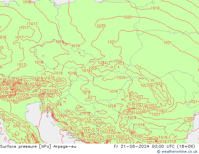Surface pressure Arpege-eu Fr 21.06.2024 00 UTC