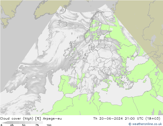 zachmurzenie (wysokie) Arpege-eu czw. 20.06.2024 21 UTC