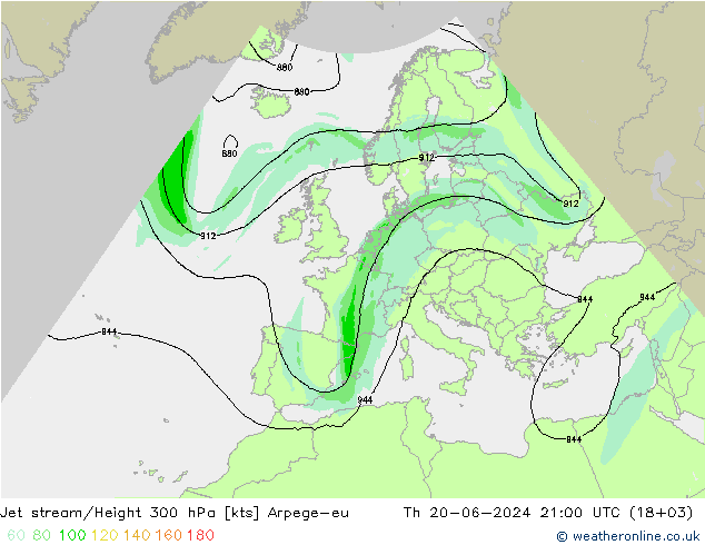 高速氣流 Arpege-eu 星期四 20.06.2024 21 UTC