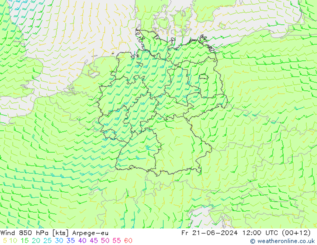 Wind 850 hPa Arpege-eu Fr 21.06.2024 12 UTC
