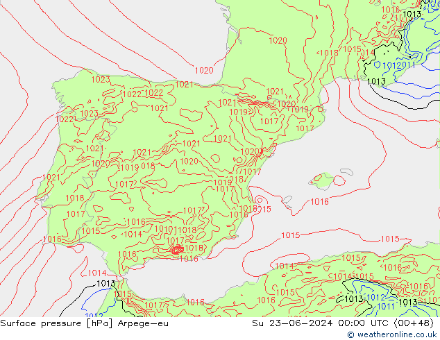 pression de l'air Arpege-eu dim 23.06.2024 00 UTC