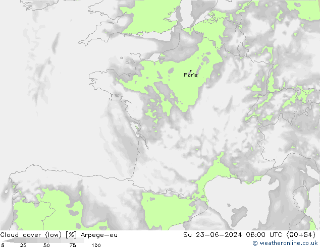 nízká oblaka Arpege-eu Ne 23.06.2024 06 UTC