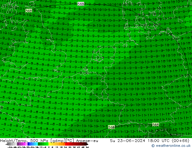 Géop./Temp. 500 hPa Arpege-eu dim 23.06.2024 18 UTC