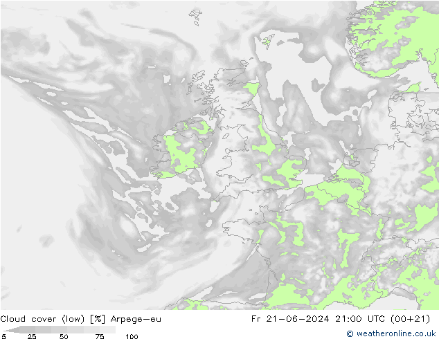 Bulutlar (düşük) Arpege-eu Cu 21.06.2024 21 UTC