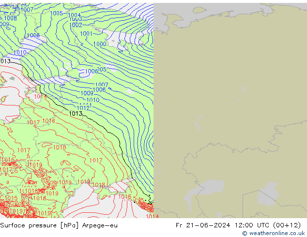 Bodendruck Arpege-eu Fr 21.06.2024 12 UTC