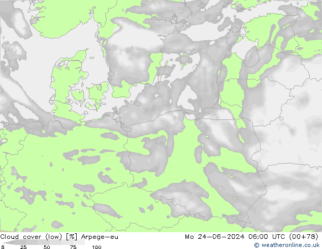 Nubes bajas Arpege-eu lun 24.06.2024 06 UTC