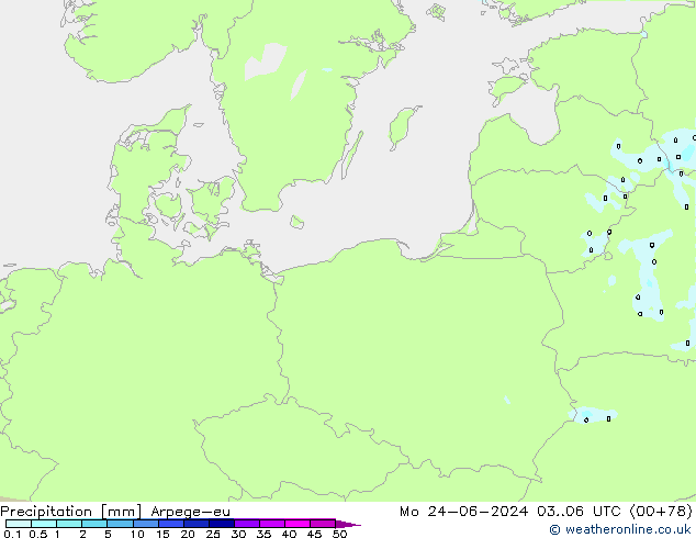 Precipitación Arpege-eu lun 24.06.2024 06 UTC
