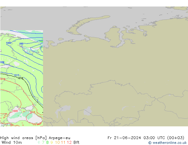 High wind areas Arpege-eu Fr 21.06.2024 03 UTC